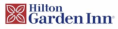 A blue and white logo of hilton garden inn